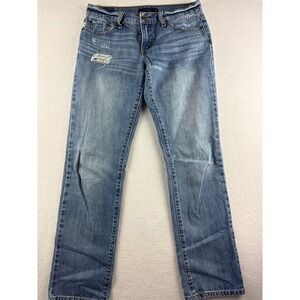 Levi's 513 Boyfriend Jeans Women's Blue Distressed Light Wash Size 5
